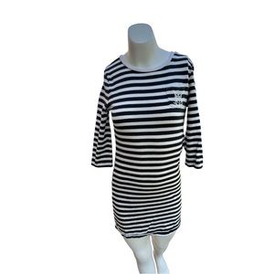 Polo Ralph Lauren black & White striped logo dress Girls‎ 8/10